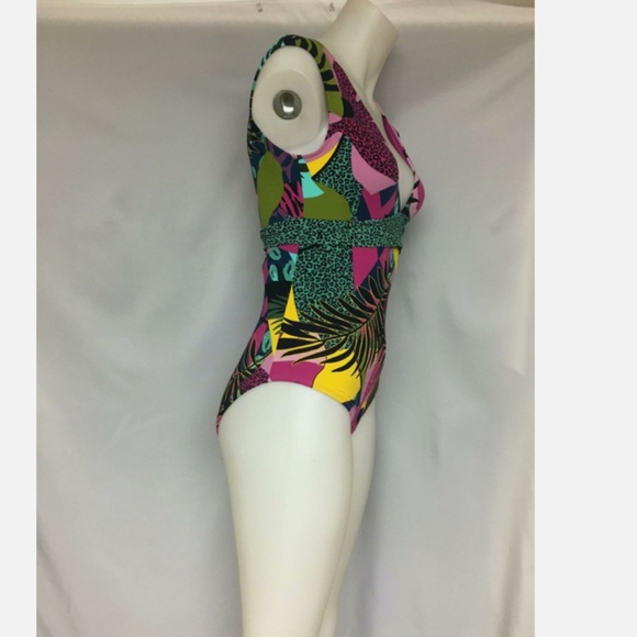 Bleu by Rod Beattie Printed Cap-Sleeve One-Piece Swimsuit RBJB21767 Multi 6 NWT - Picture 3 of 4